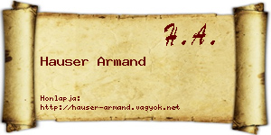 Hauser Armand névjegykártya